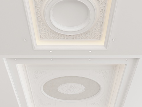 European-style carved ceiling