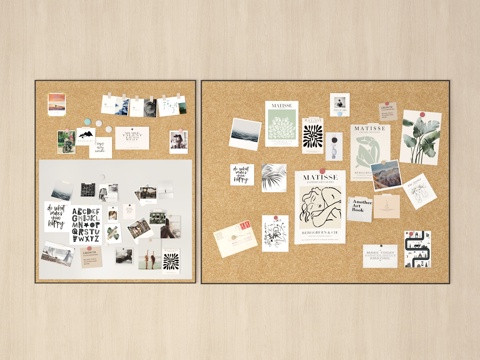 Modern Sketch Board Cork Board Photo Wall