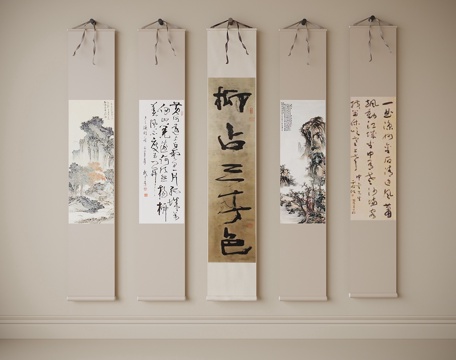 Chinese calligraphy and painting hanging painting