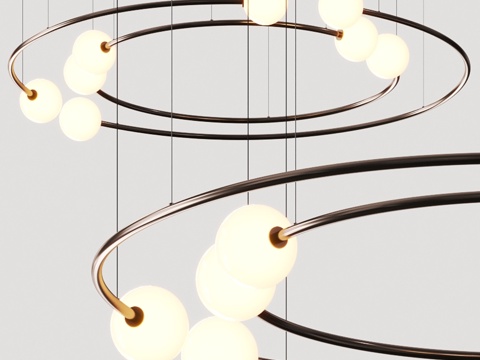 Modern spherical lamp ring chandelier