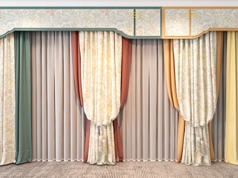 New Chinese Curtain Cloth Curtain Curtain Head