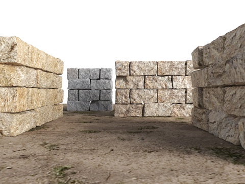 Stone Retaining Wall Landscape Stone Enclosure Granite