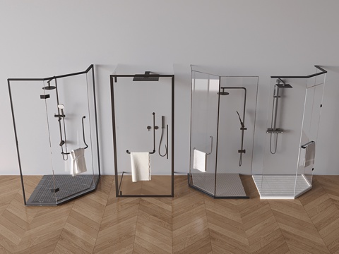 Towel rack shower glass partition