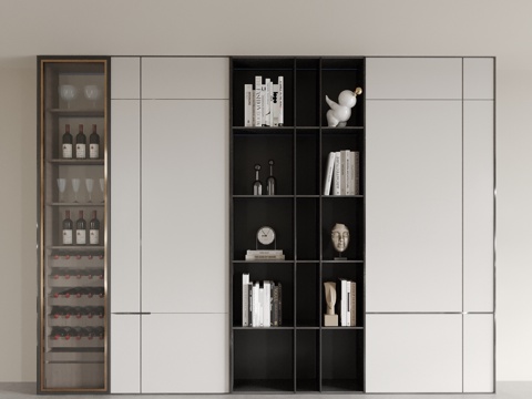 Modern Wine Cabinet Bookcase Display Cabinet