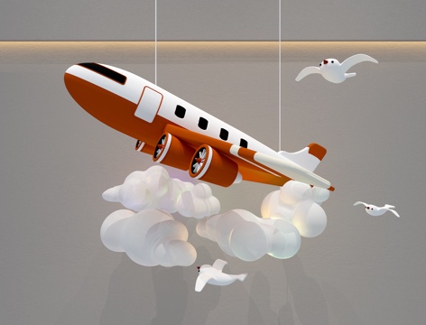 Cartoon aircraft chandelier children chandelier