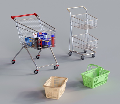 Modern Shopping Cart Supermarket Trolley Shopping Basket