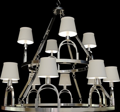 French multi-head chandelier