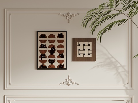 Middle and ancient style combination hanging picture