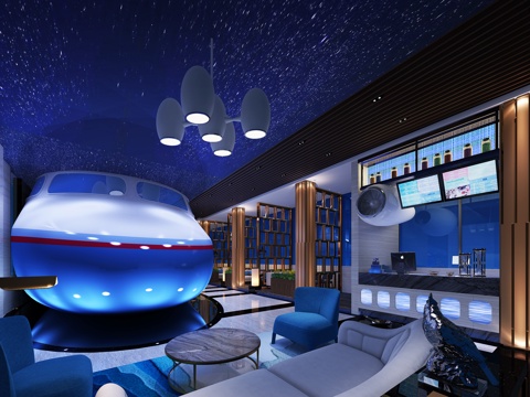 Modern Aircraft Theme DiningRoom Internet Celebrity Restaurant