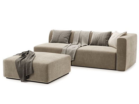 Fabric sofa multi-person sofa pedal