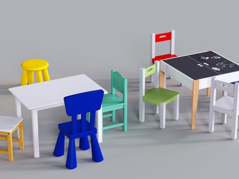 Modern Children's Desk and Chair Kindergarten Desk and Chair Baby Toy Table