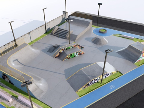 Modern Skateboard Park Skateboard Park Extreme Sports Park