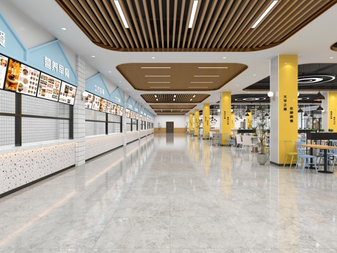 Modern School Canteen University Canteen Staff DiningRoom