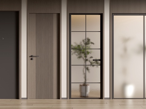 Modern single door glass door sliding door entry door