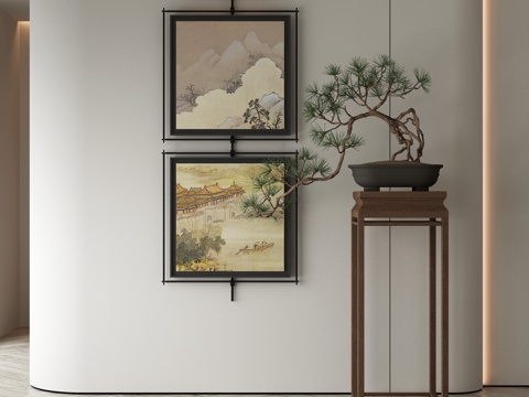 Neo-Chinese Style Decorative Painting Retro Hanging Painting Architectural Painting