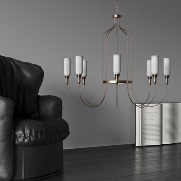 poliform French multi-head chandelier