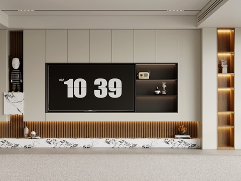 Modern minimalist living room TV Wall