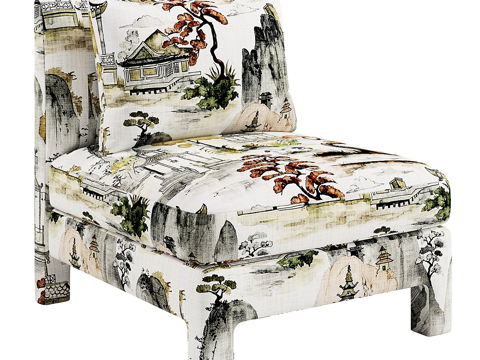 Modern Single Sofa Printed Cloth Sofa