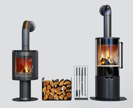 modern fireplace stove wood