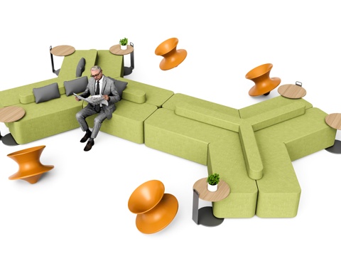 Modern Sectional Sofa Office Leisure Sofa