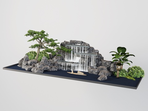 New Chinese-style rockery waterscape