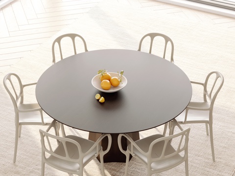 Modern round dining table and chair