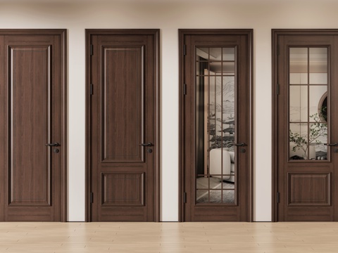 Neo-Chinese Style single door room door bedroom door glass door