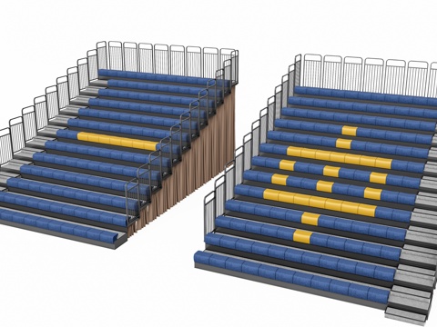 Modern sports grandstand court seats