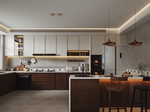 Middle-style kitchen Island kitchen