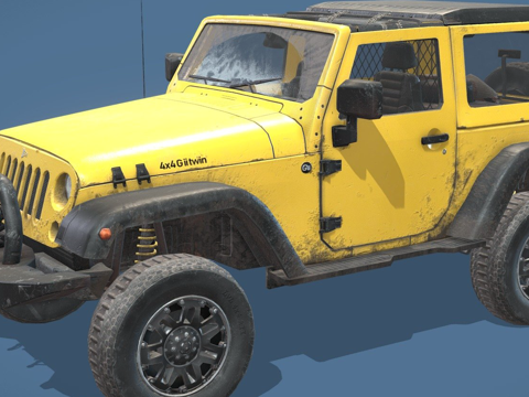 yellow car jeep