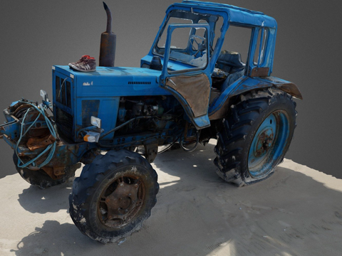 The abandoned tractor at the seaside