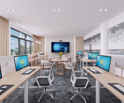 Modern school multimedia classroom reading room