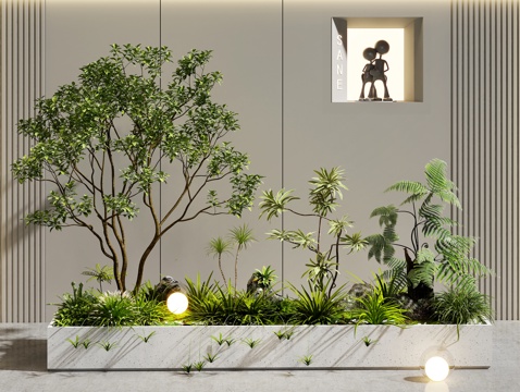 Modern indoor landscape landscape tree plant pile