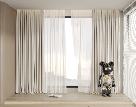 Modern white curtain gauze curtain