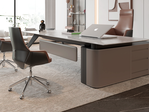 Modern Desk Office Desk and Chair