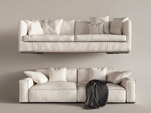 Cream style double sofa