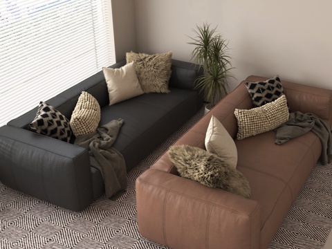 modern double sofa leisure sofa