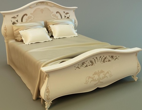 Monreale European Classical Double Bed Fabric Bed