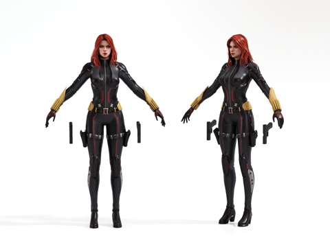 Modern Character Woman Black Widow Marvel Scarlett Female Agent Sexy Beauty