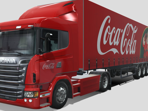 Coca-Cola painted trucks