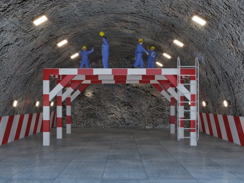 modern tunnel construction site