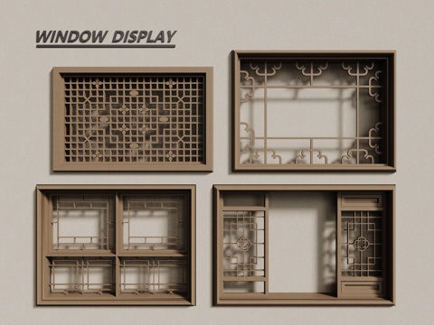 New Chinese-style Window Hollow-out Window Carved Window Grated Window Wooden Window