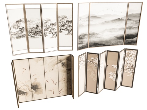 Chinese Painting Screen Fabric Screen