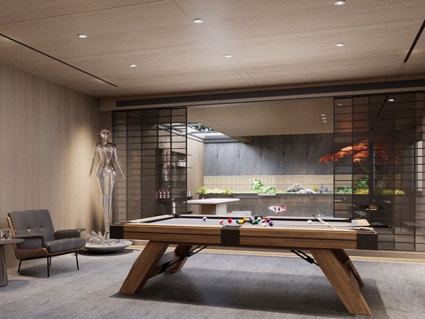 Modern billiard room billiard table