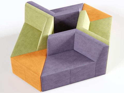 OM fabric multi-person sofa module sofa Booth Sofa