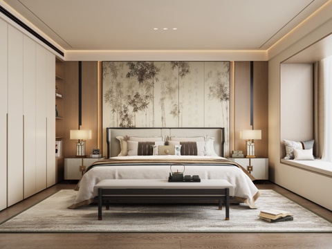 New Chinese-style master bedroom