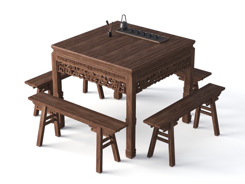 Chinese Square Wooden Table Old Dining Table Old Eight Immortals Table