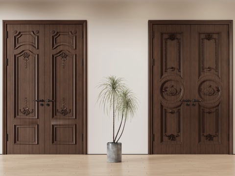 European-style Double Door Double Door Villa Gate Wooden Door Solid Wooden Door