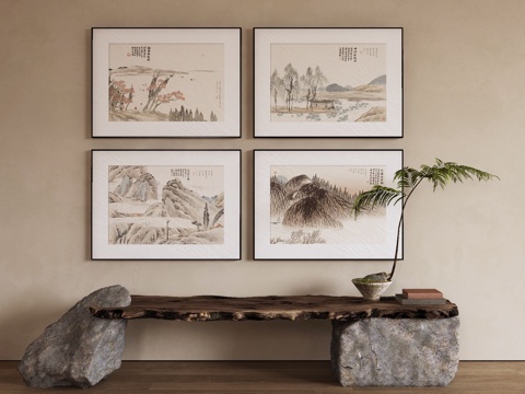 New Chinese Decorative Painting Landscape Painting Combination Hanging Painting