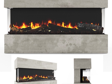 Decorative Fireplace Stove Firewood Pile